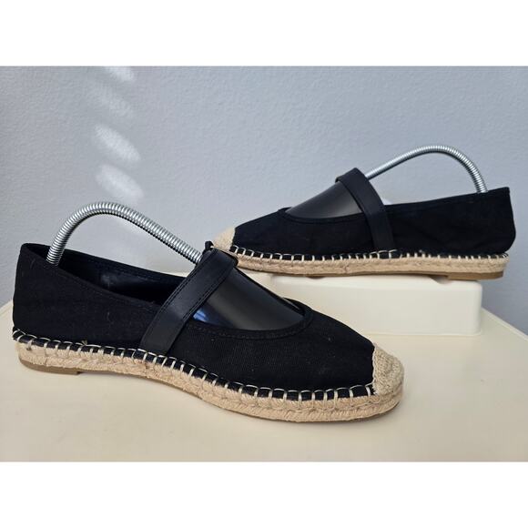 ZARA Black Espadrille Mary Janes Size 10 NWT Buckle Flats Summer It Girl Style - Picture 7 of 11